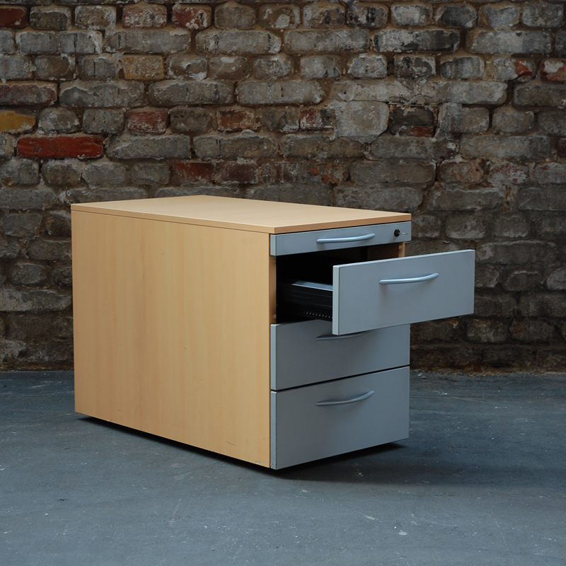 Rollcontainer Ahorn, lichtgrau